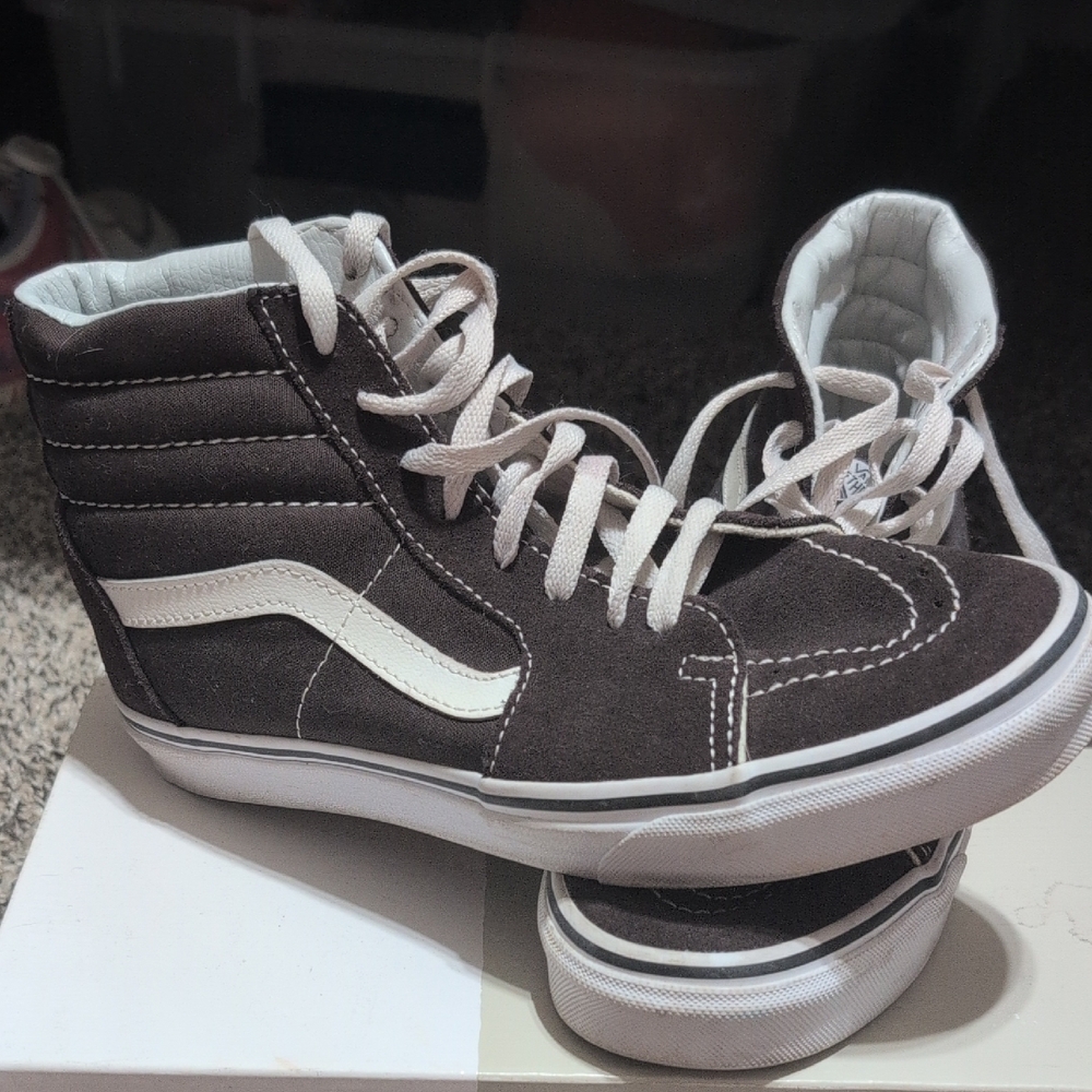 Vans Men's High-Top Sneakers - Brown and White